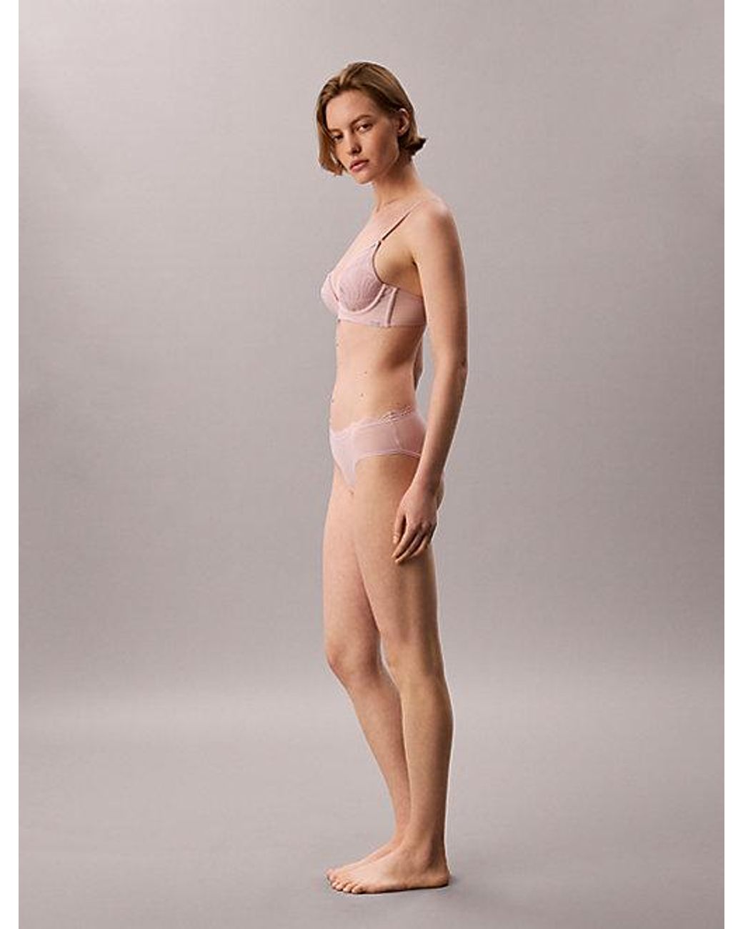 Calvin Klein Natural Hipster Panty Microfibre Stretch With Lace
