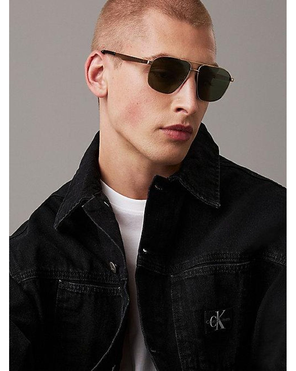 Calvin Klein Green Jeans Modified Rectangle Sunglasses for men