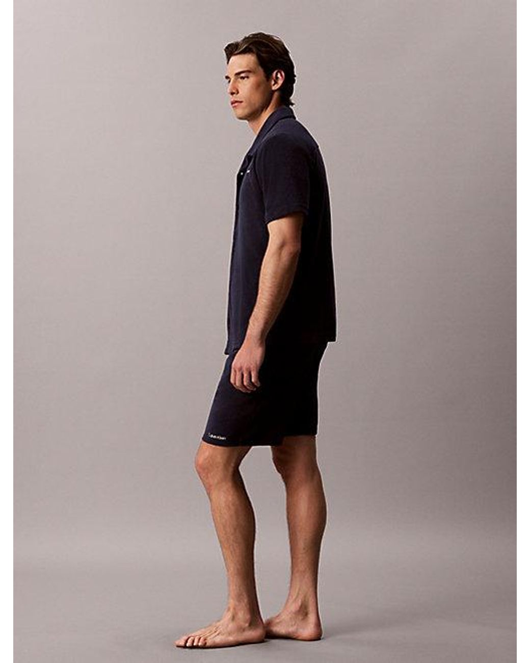 Calvin Klein Black Classic Short Sleeve Beach Shirt for men