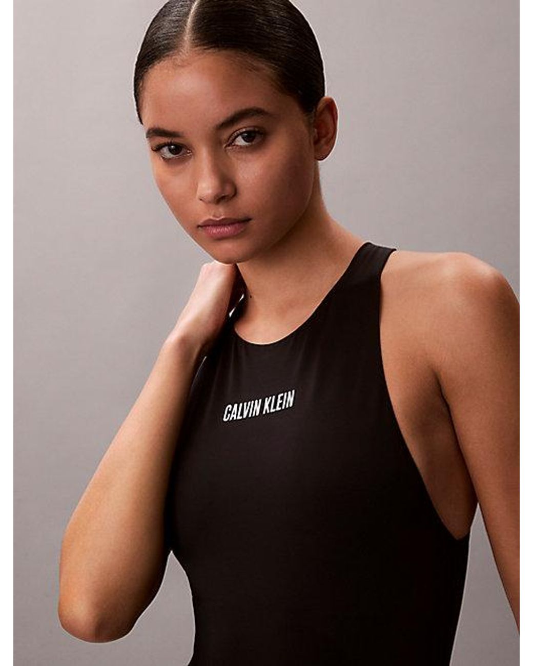 Calvin Klein Black Cross Back Swimsuit Intense Power