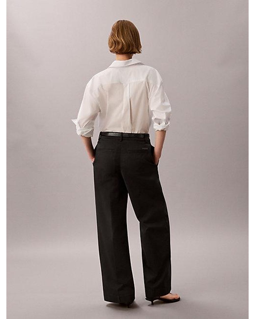 Calvin Klein Black Jeans Wide Leg Chino Trousers
