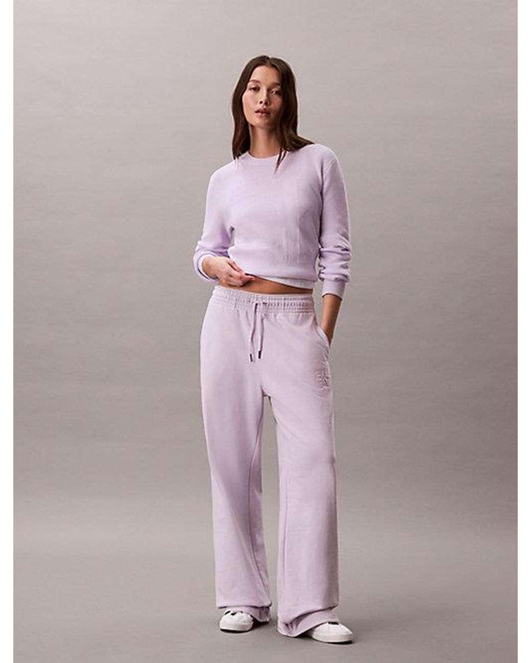 Calvin Klein Pink Jeans Cotton Terry Monogram Joggers