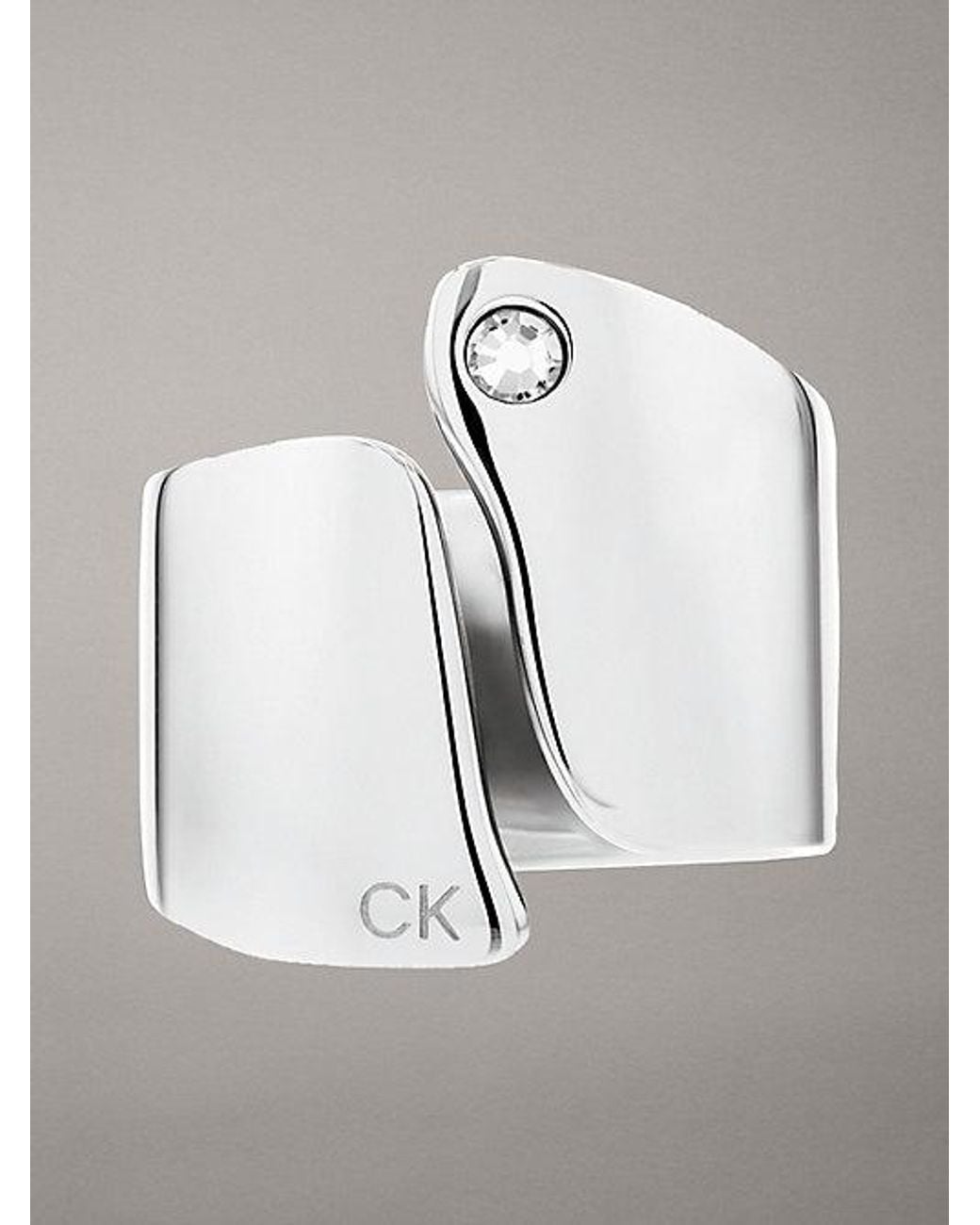 Calvin Klein Gray Minimalist Organic Shape Ring
