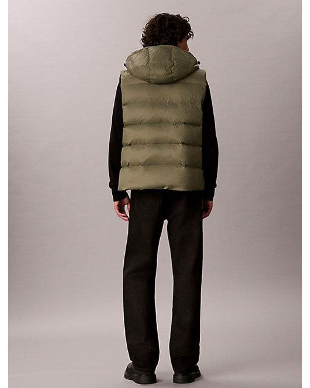 Calvin Klein Green Jeans Hooded Down Puffer Gilet for men