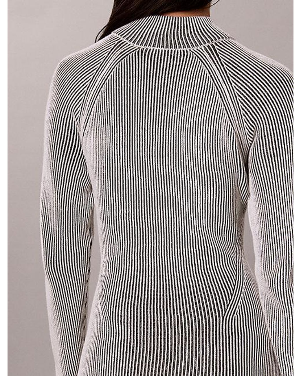 Calvin Klein Gray Jeans Monogram Graphic Rib Mini Dress