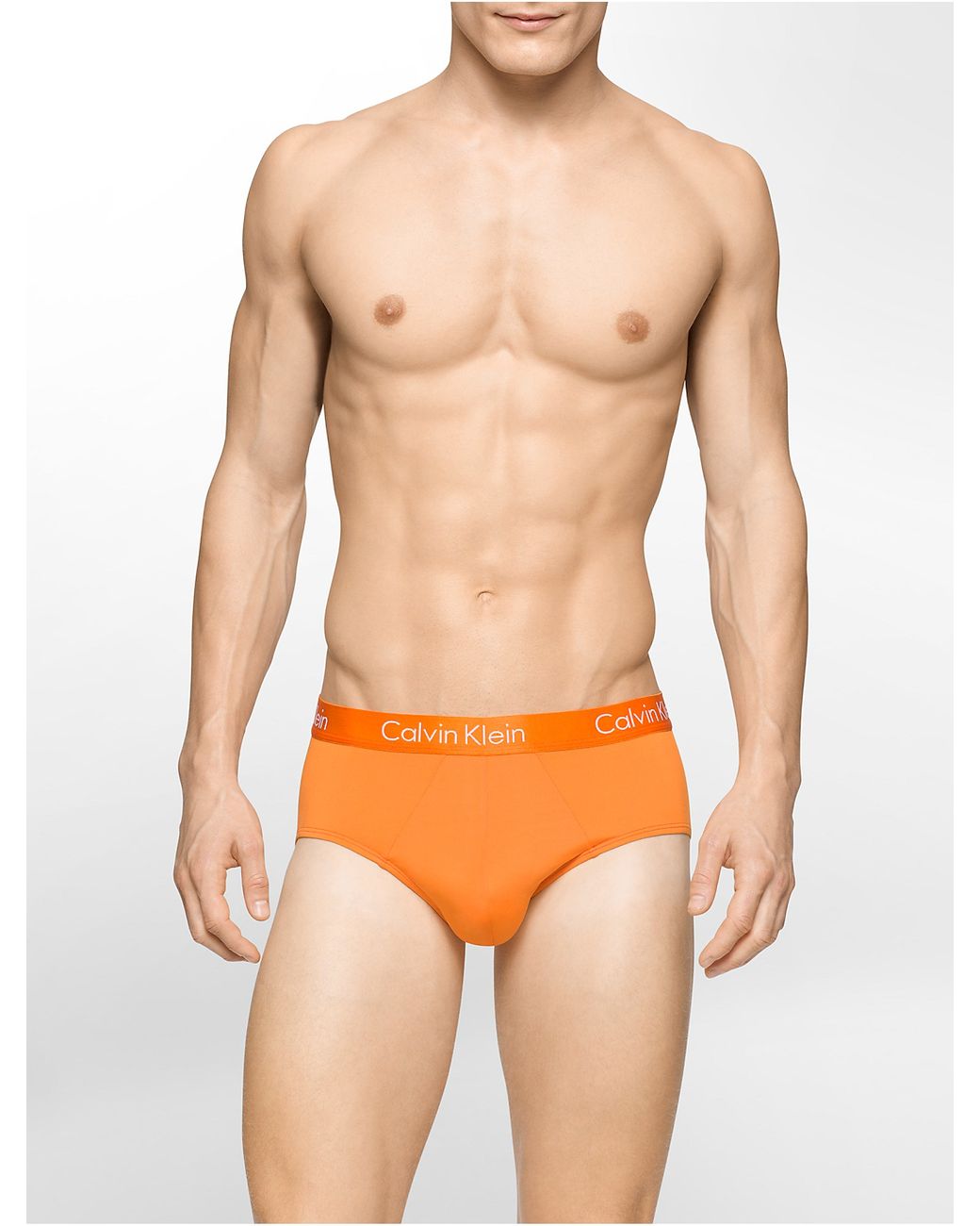 Calvin Klein Underwear Liquid Stretch Micro Hip Brief in Orange for Men