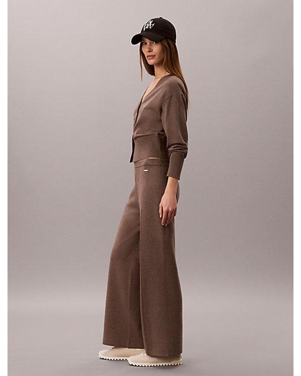 Calvin Klein Brown Tech Knit Pull On Trousers