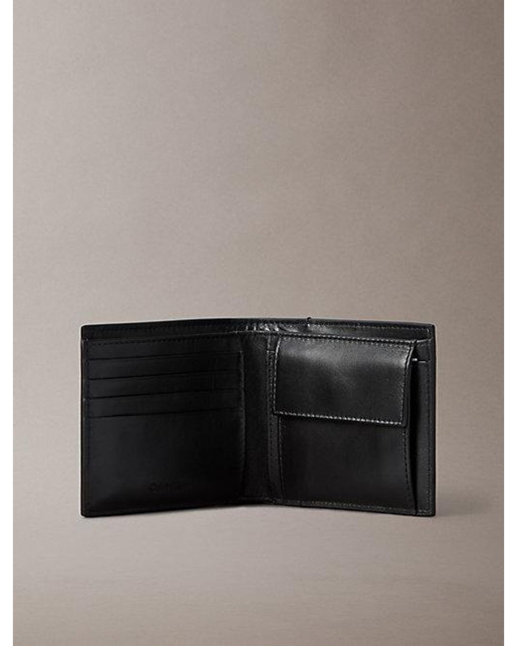 Calvin Klein Black Leather Wallet And Key Fob Gift Set for men