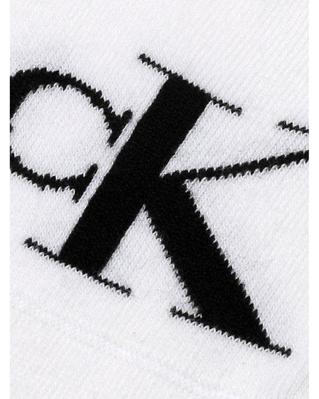Calvin Klein White 2 Pack Soft Cotton Invisible Socks