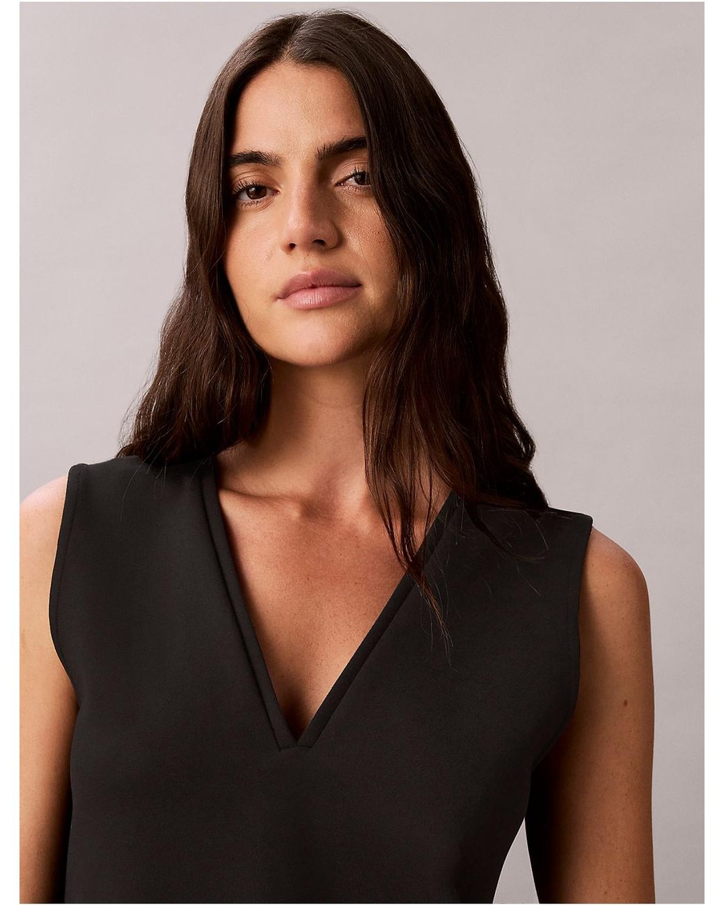 Calvin Klein Black High Twist Compression V-Neck Shell