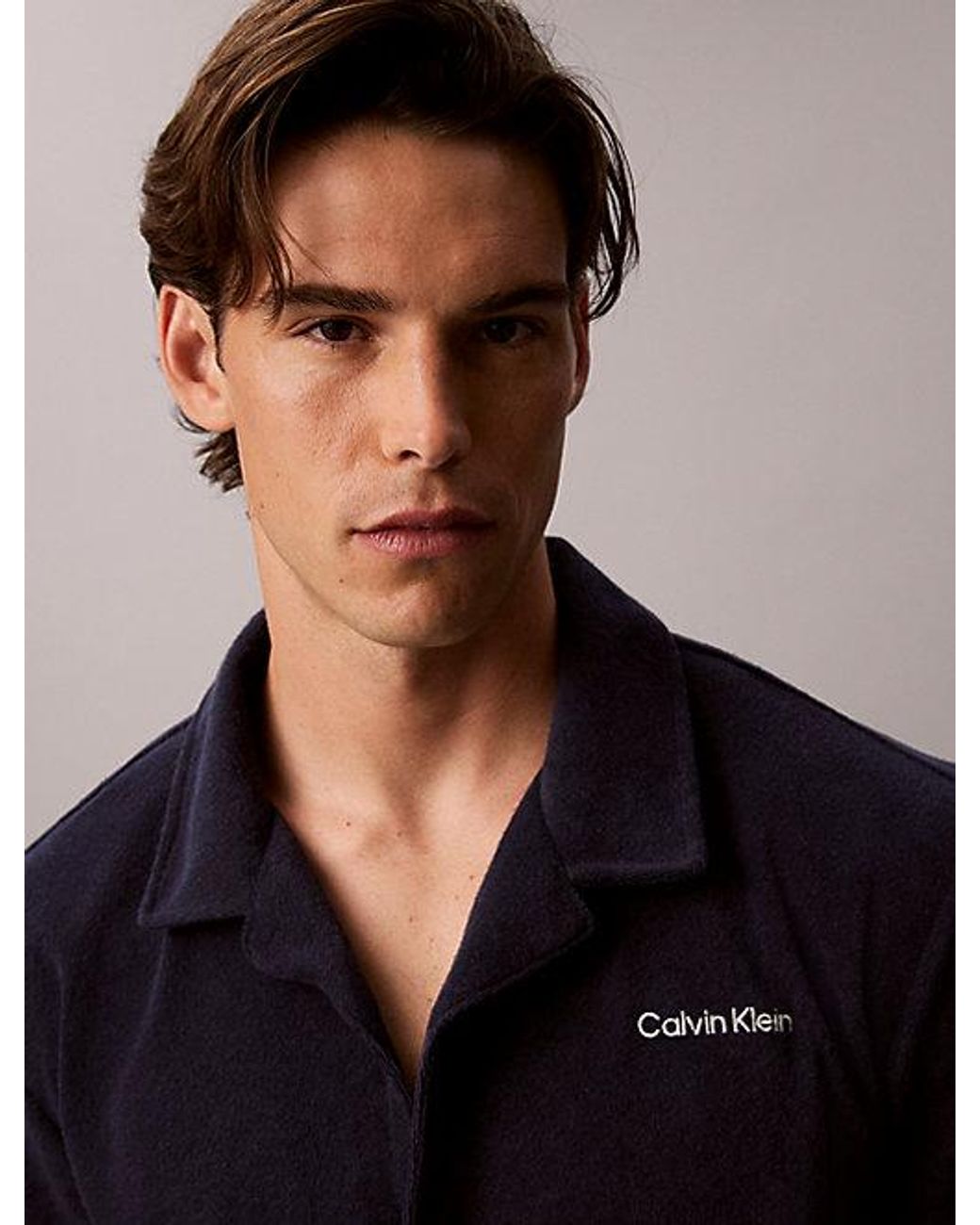 Calvin Klein Black Classic Short Sleeve Beach Shirt for men