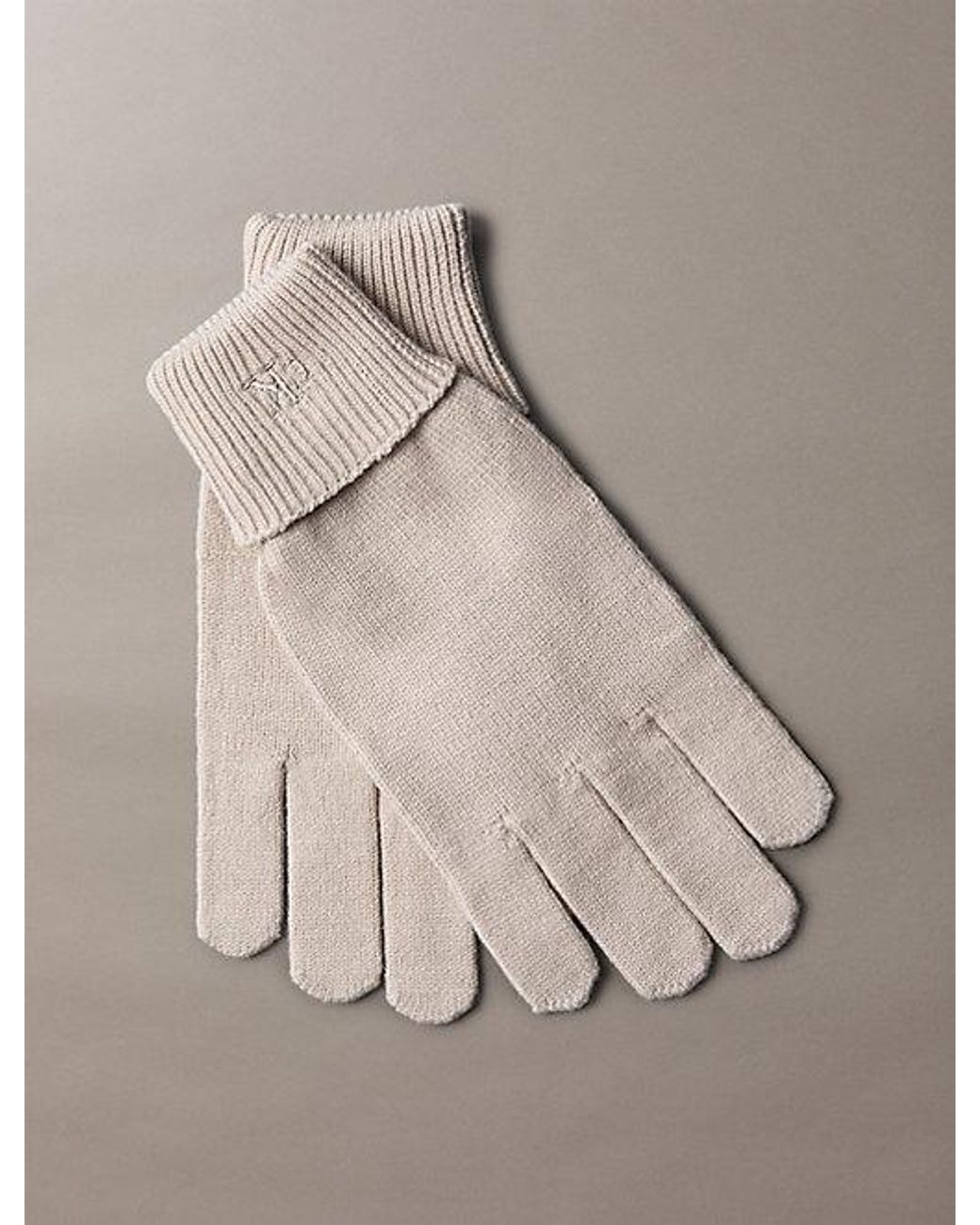 Calvin Klein Natural Knit Signature Logo Touchscreen Gloves