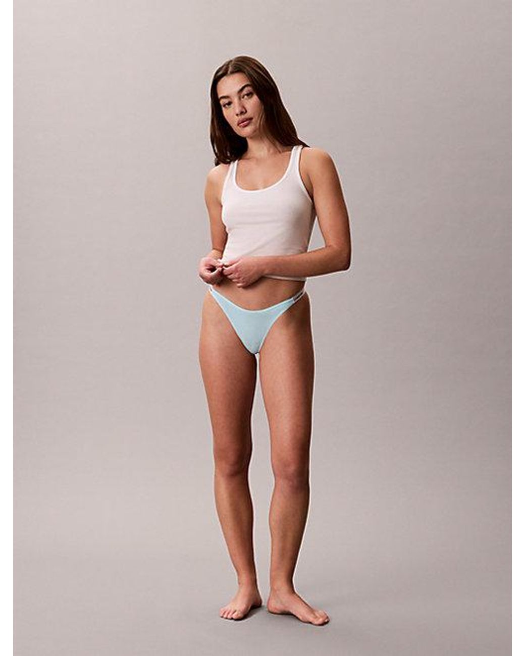Calvin Klein Pink Dipped String Thong Icon Logo