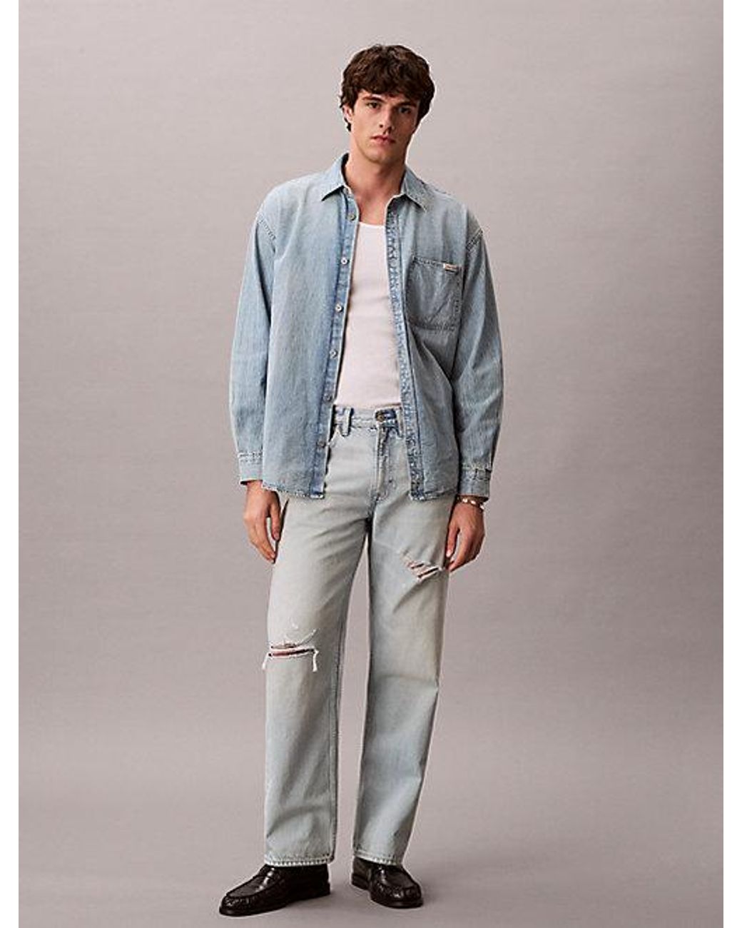 Calvin Klein Blue Jeans Relaxed Denim Shirt for men