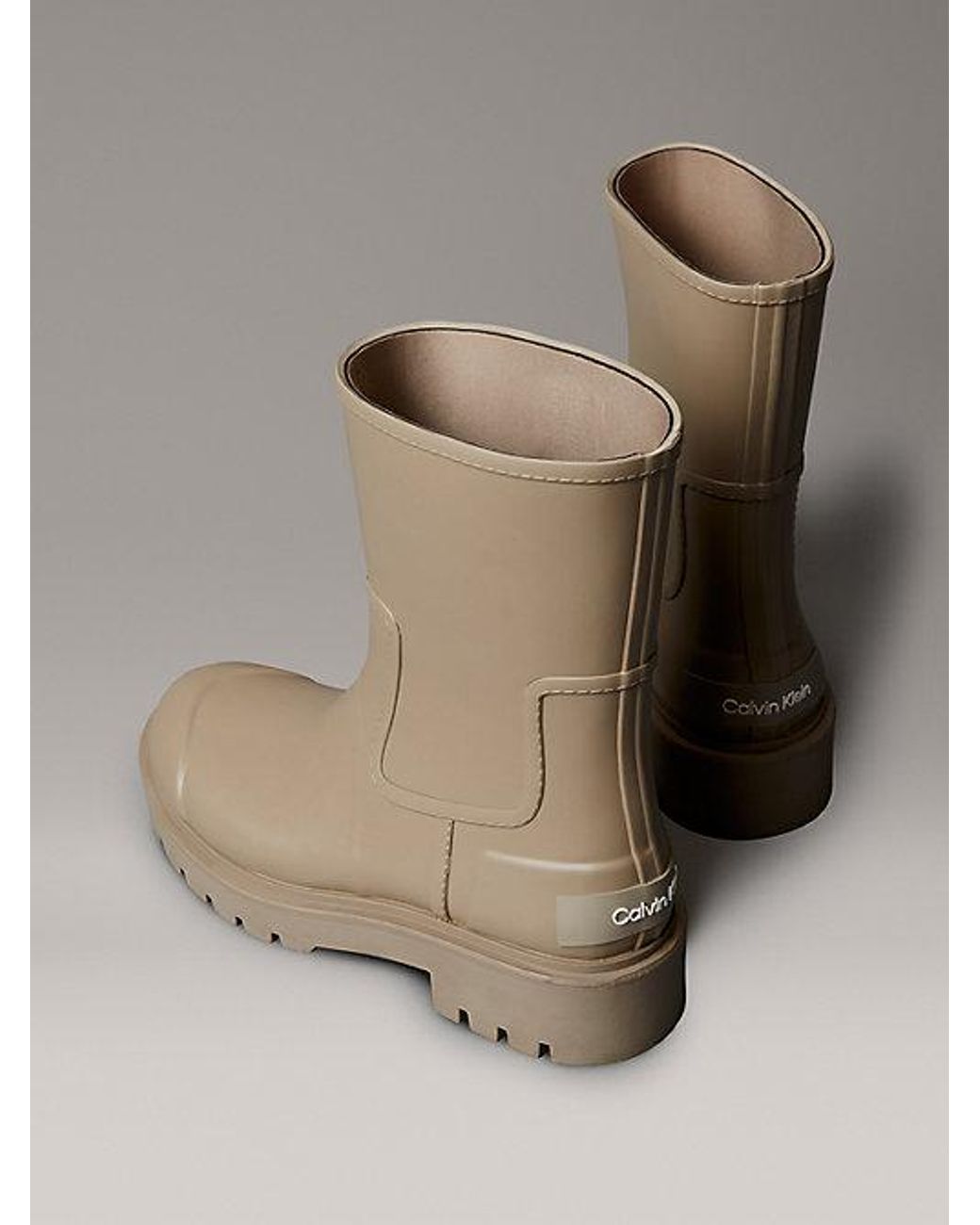Calvin Klein Brown Jeans Waterproof Flexible Lug Sole Rainboots
