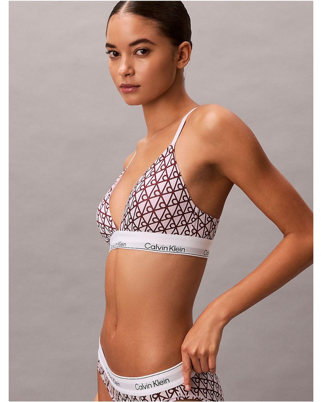 Calvin Klein Multicolor Lightly Lined Triangle Bralette Icon Cotton Modal
