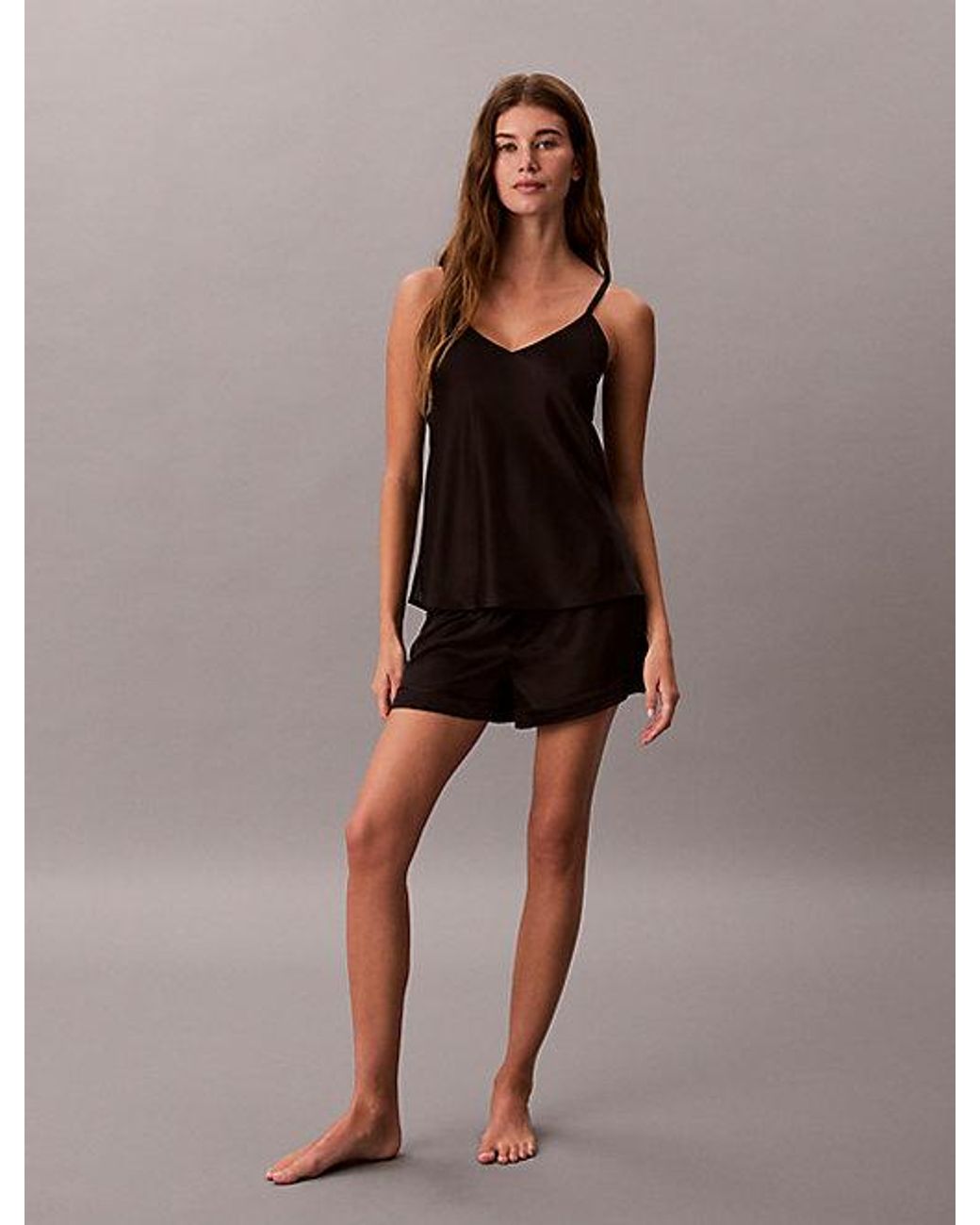 Calvin Klein Brown Camisole Pyjama Top Minimalist Satin