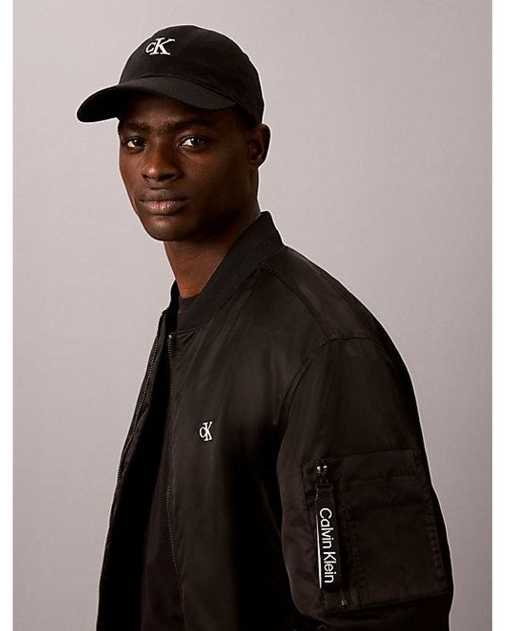 Calvin Klein Black Compact Monogram Baseball Cap for men