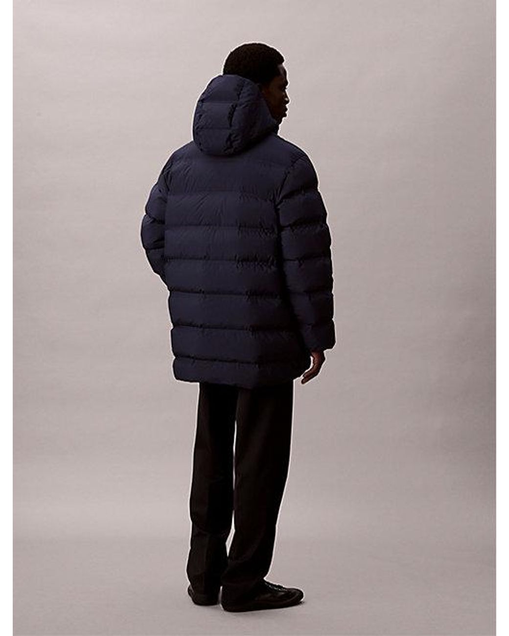 Calvin Klein Blue Channelled Down Puffer Coat for men