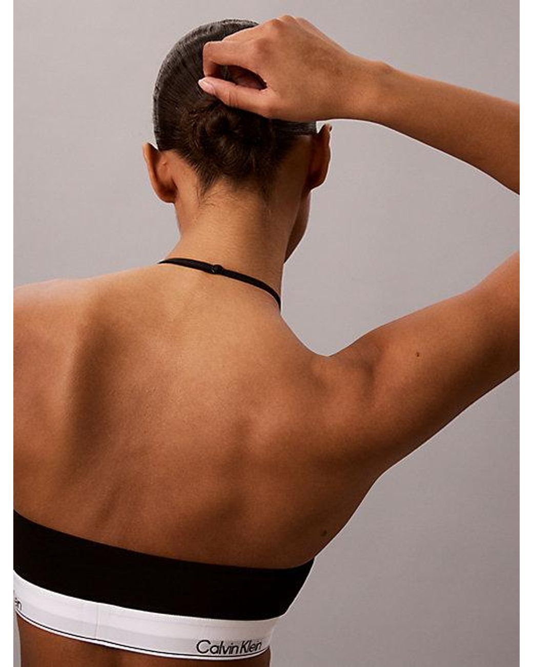 Calvin Klein Ongevoerde Halter Bralette in het Brown