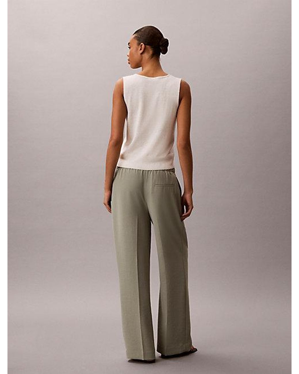 Calvin Klein Natural Soft Twill Drawstring Trousers