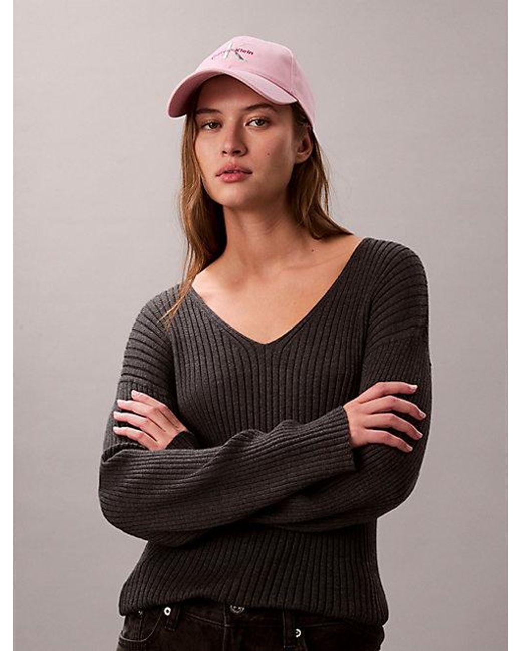 Calvin Klein Pink Twill Embroidered Monogram Cap