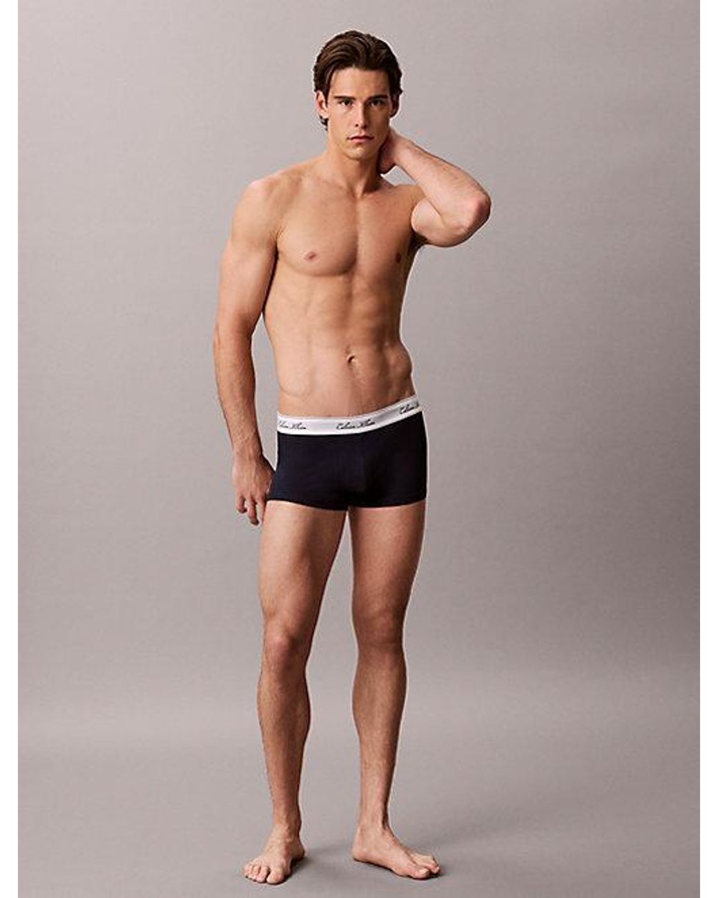 Calvin Klein Gray 3 Pack Low Rise Trunks Icon Cotton for men