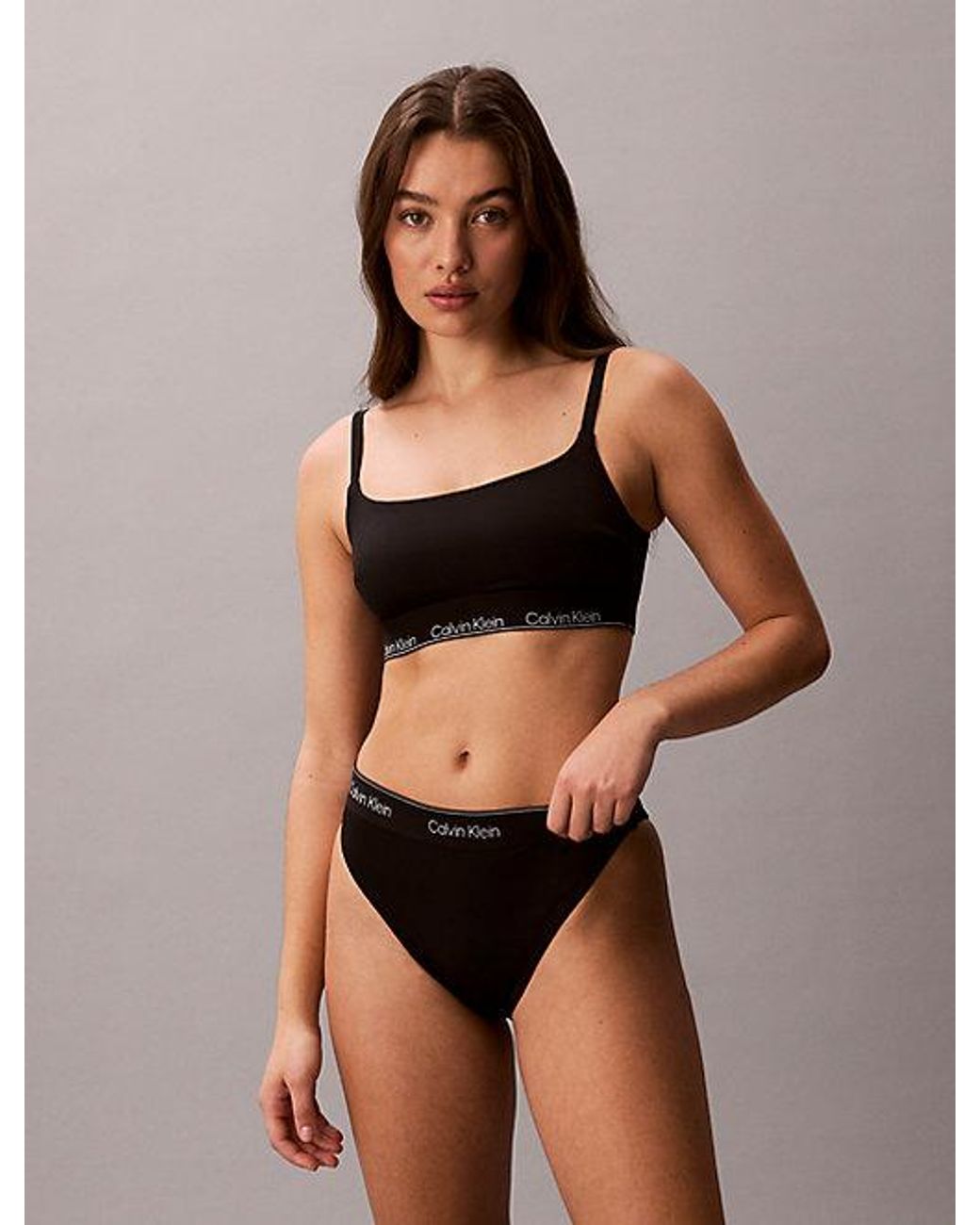 Calvin Klein Black Bralette Bikini Top Ck Icon