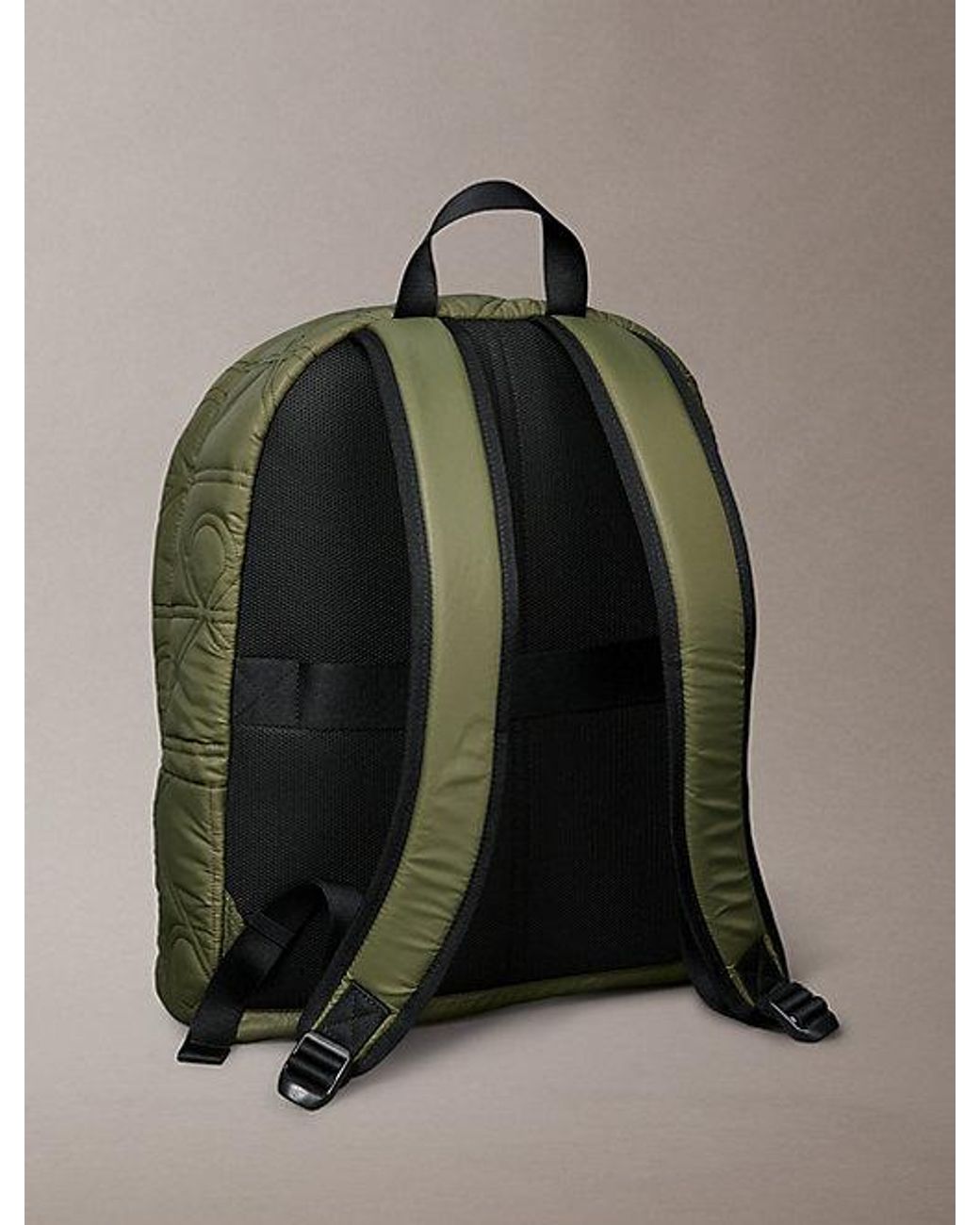 Calvin Klein Green Puffer Monogram Logo Backpack for men