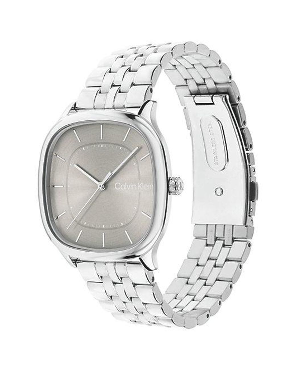 Calvin Klein Gray Stainless Steel Square Dial Watch for men