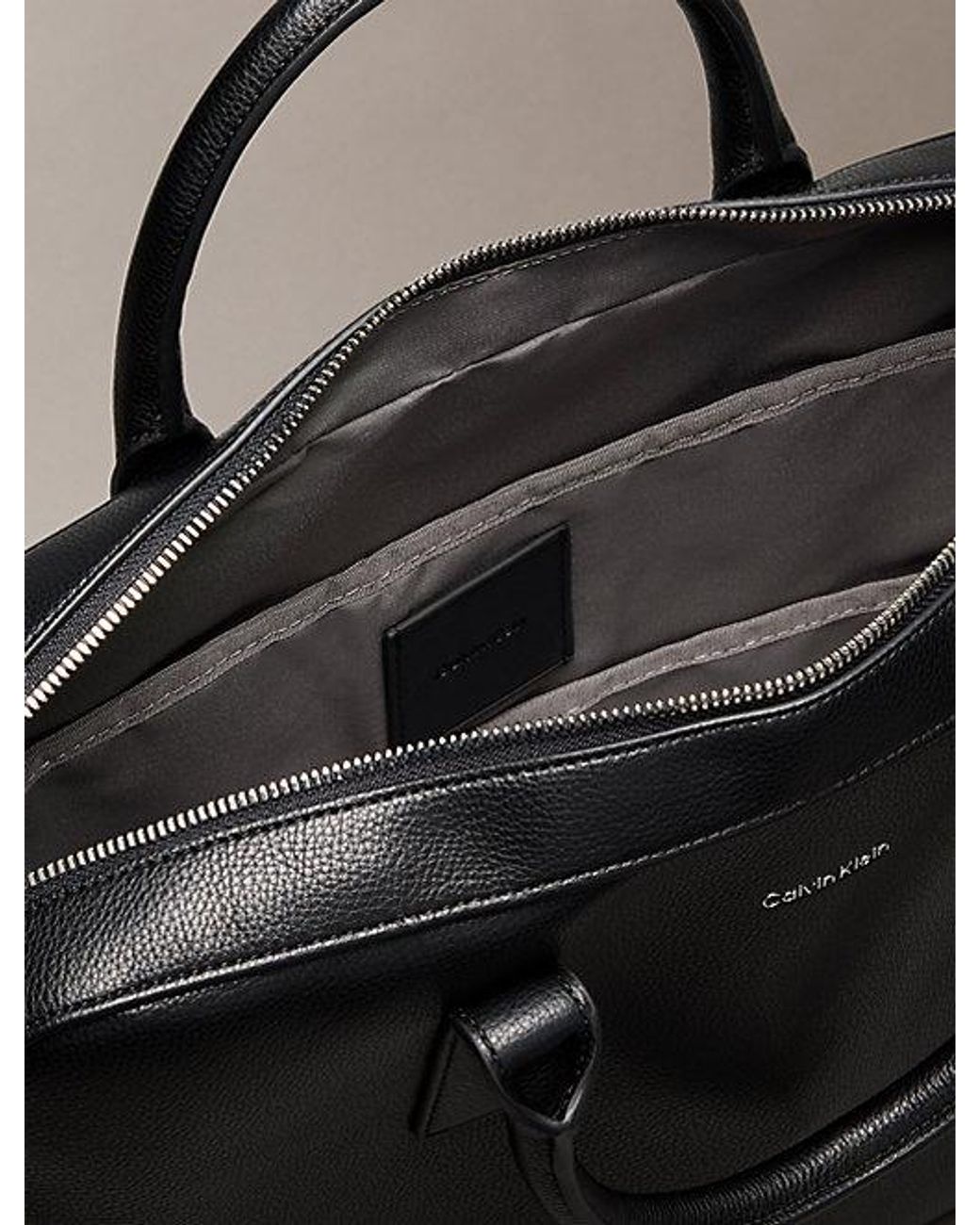 Calvin Klein Black Micro Pebble Commuter Laptop Bag for men