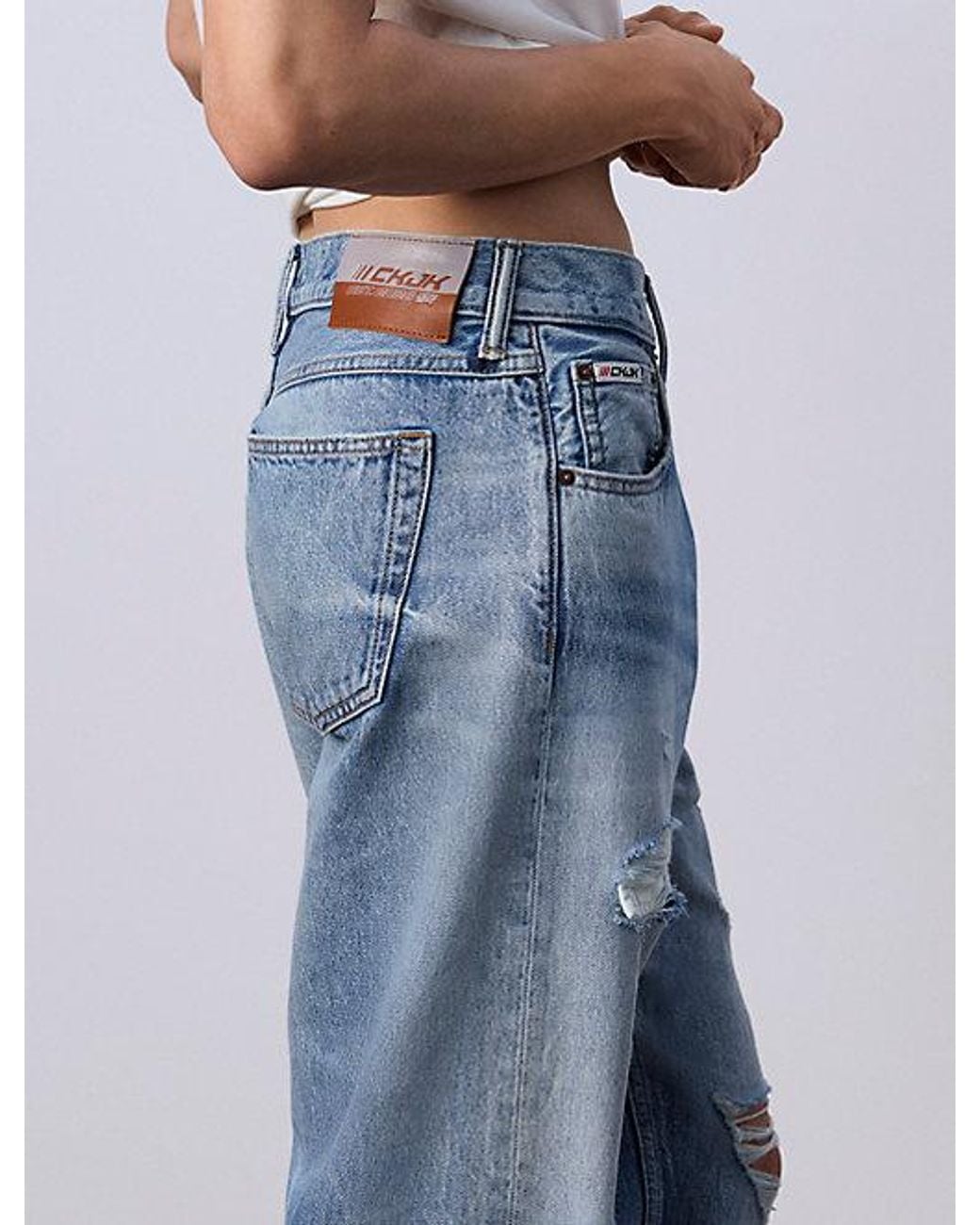 Calvin Klein Blue Jeans Jung Kook For 90S Straight Jeans for men