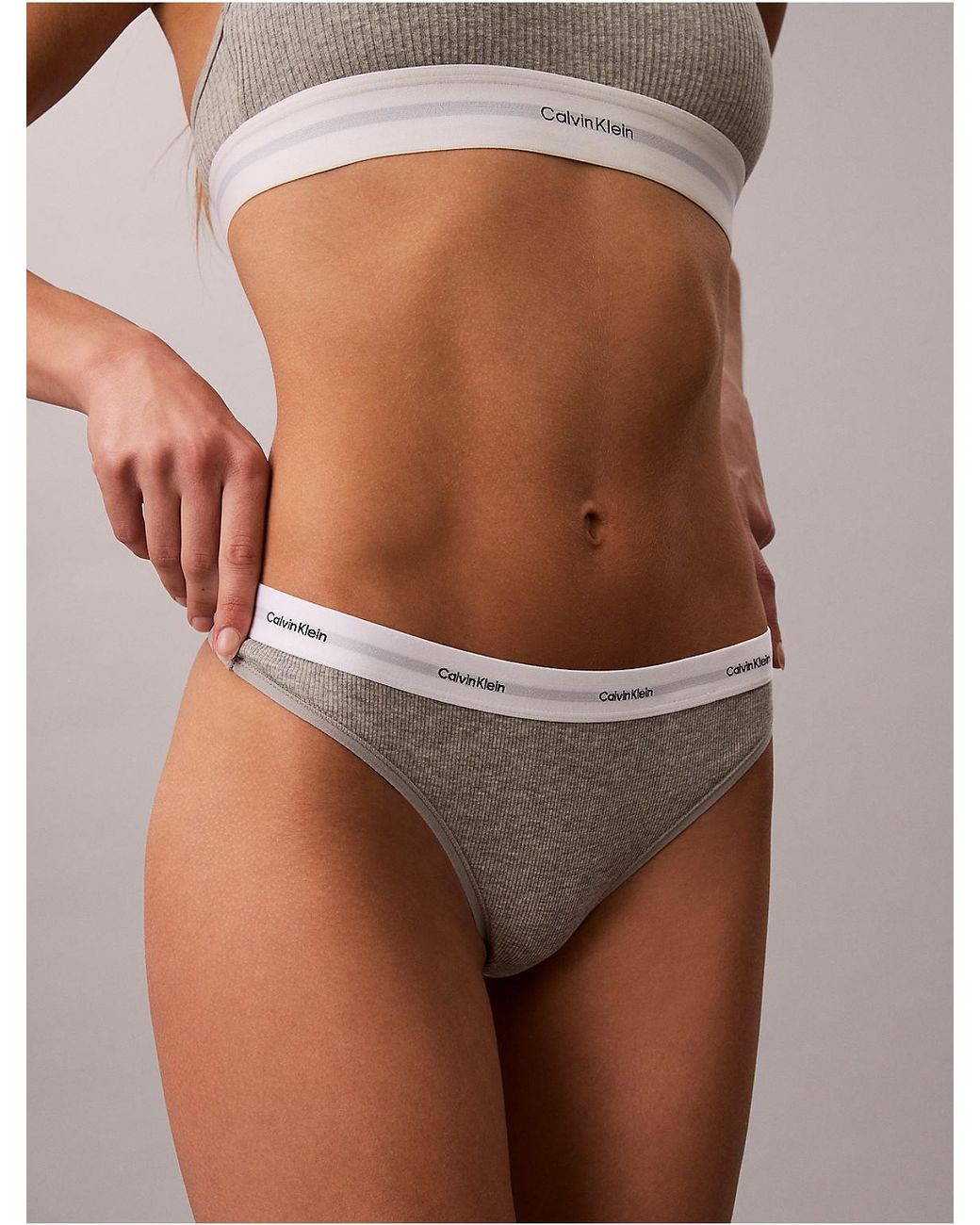 Calvin Klein Multicolor Thong Cotton Stretch Rib