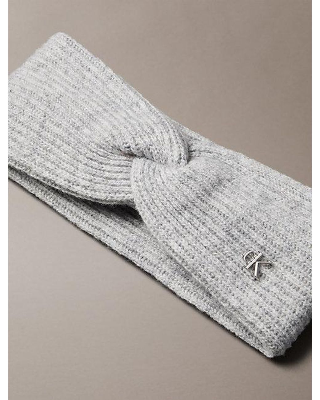 Calvin Klein Gray Wool Blend Soft Twist Headband