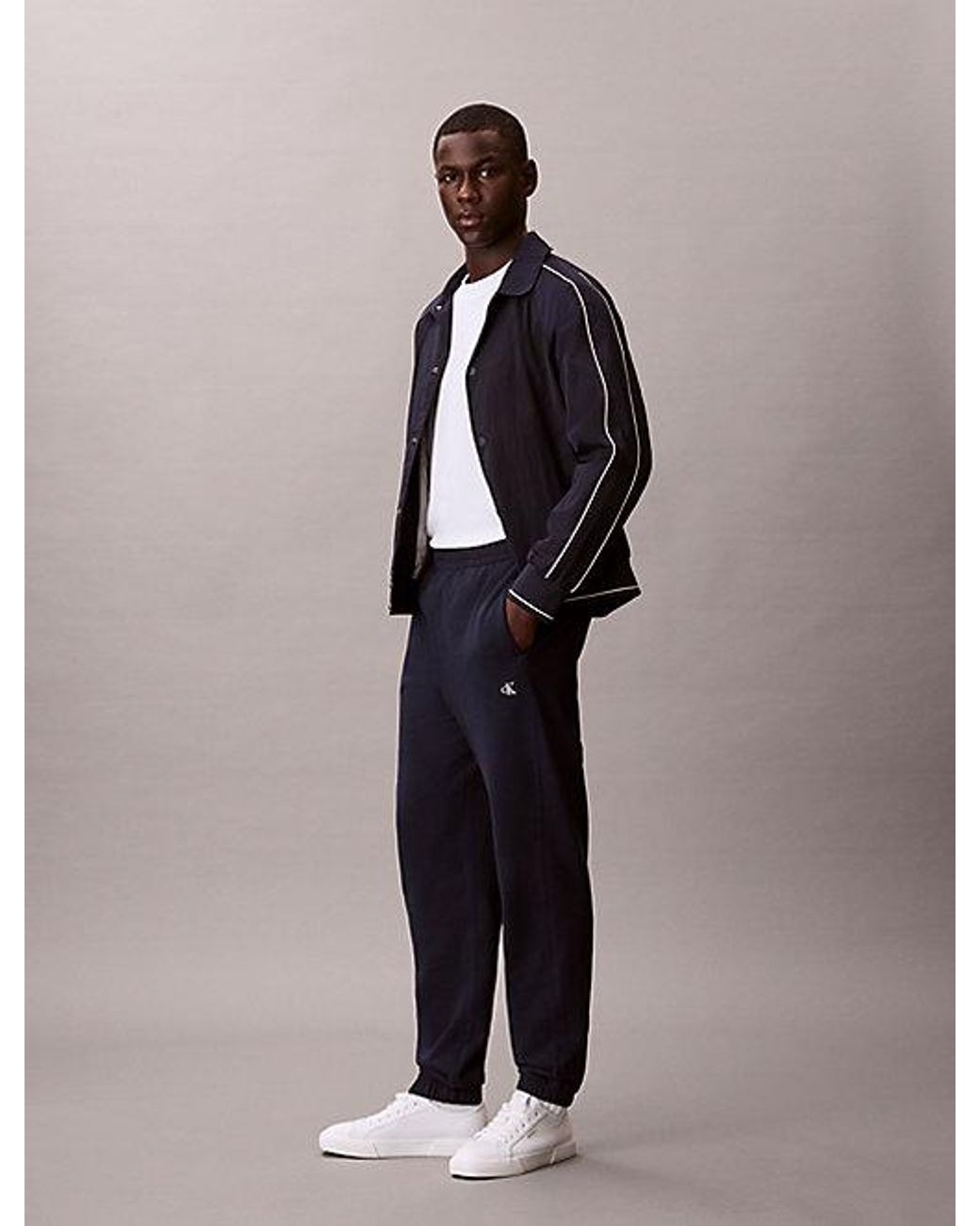 Calvin Klein Blue Jeans Cotton Terry Joggers for men