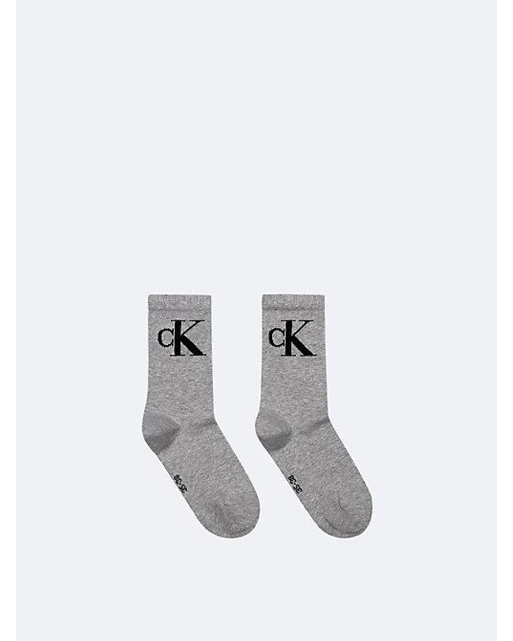 Calvin Klein 2-Pack Crewsokken Van Zachte Katoenstretch in het White