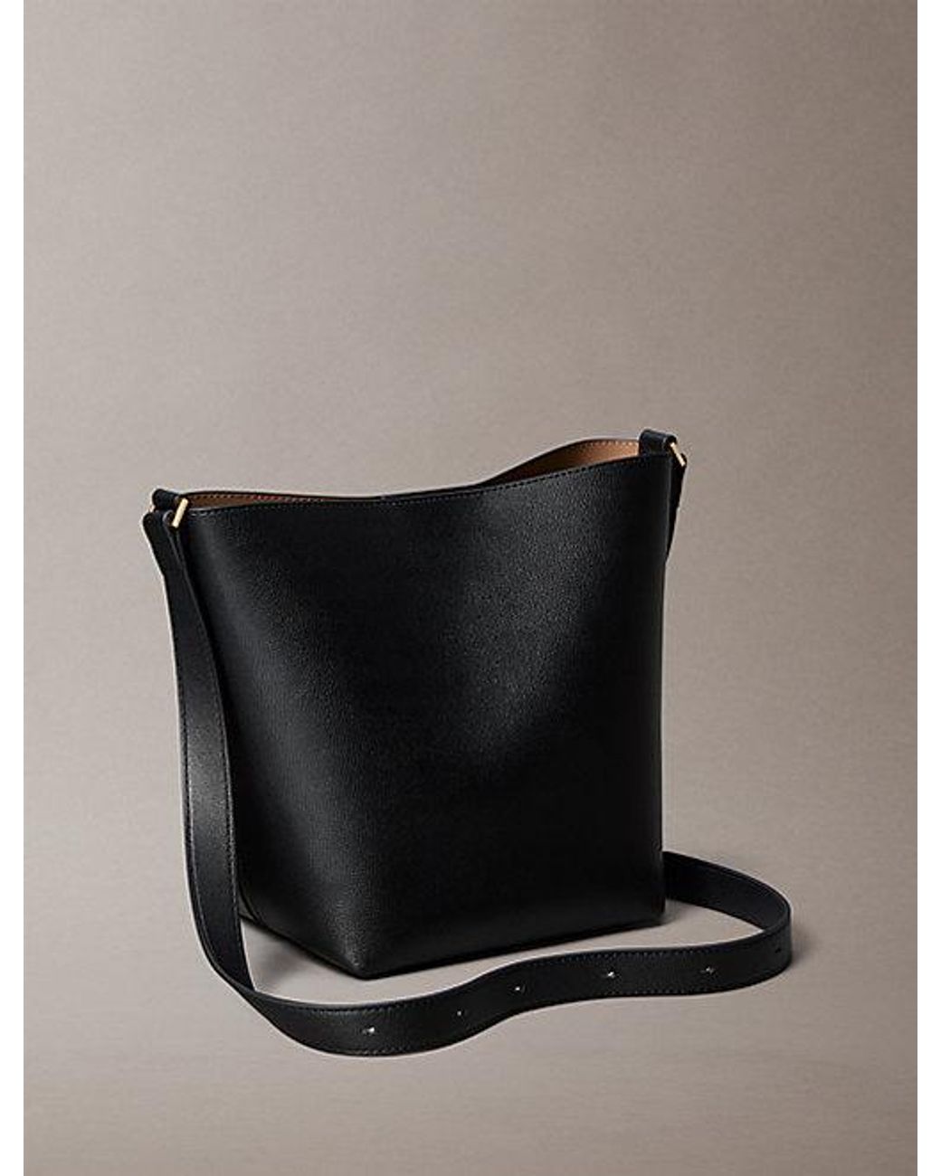 Calvin Klein Gray Foil Logo Bucket Bag