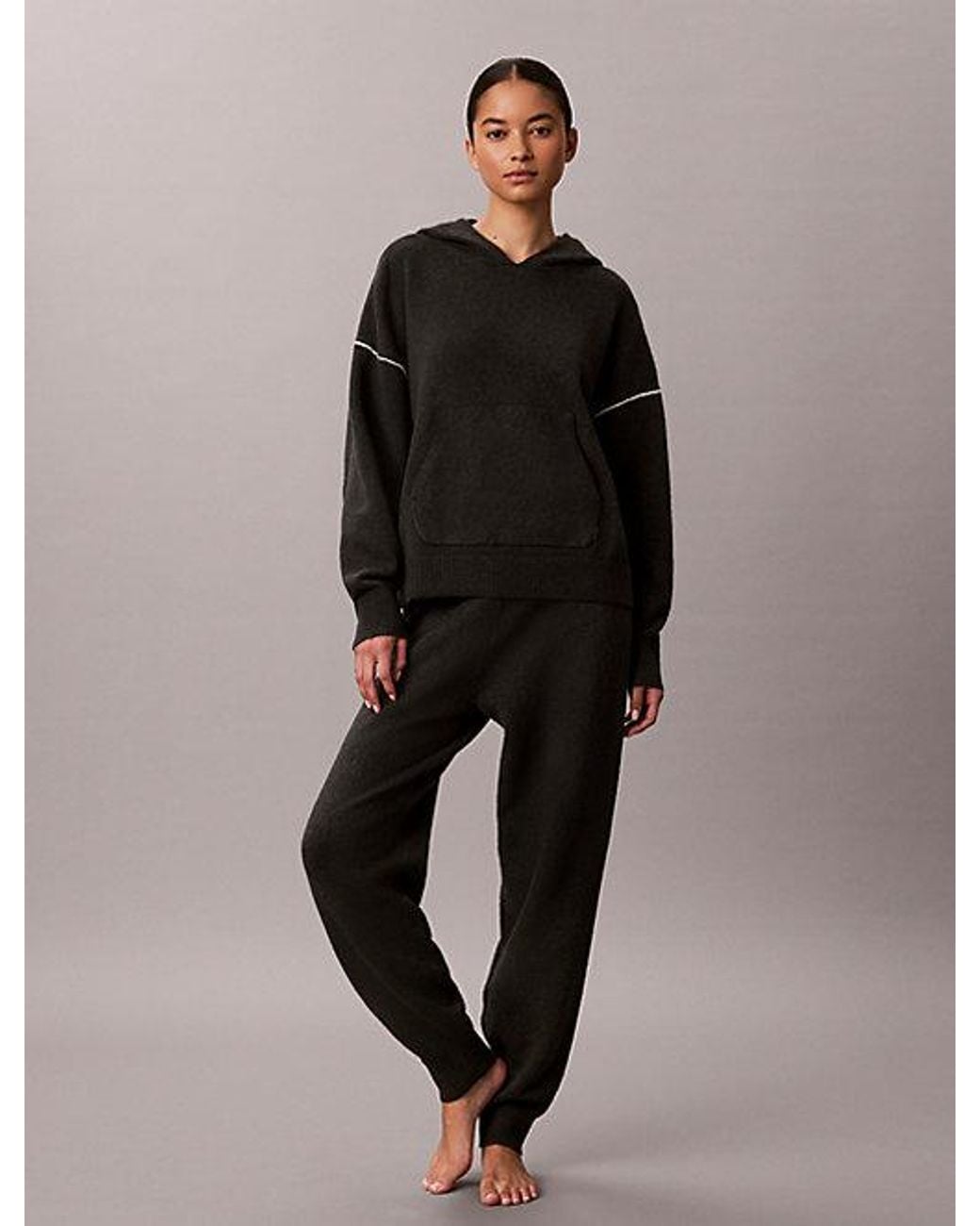 Calvin Klein Black Plush Terry Lounge Joggers Ultra Soft Plush