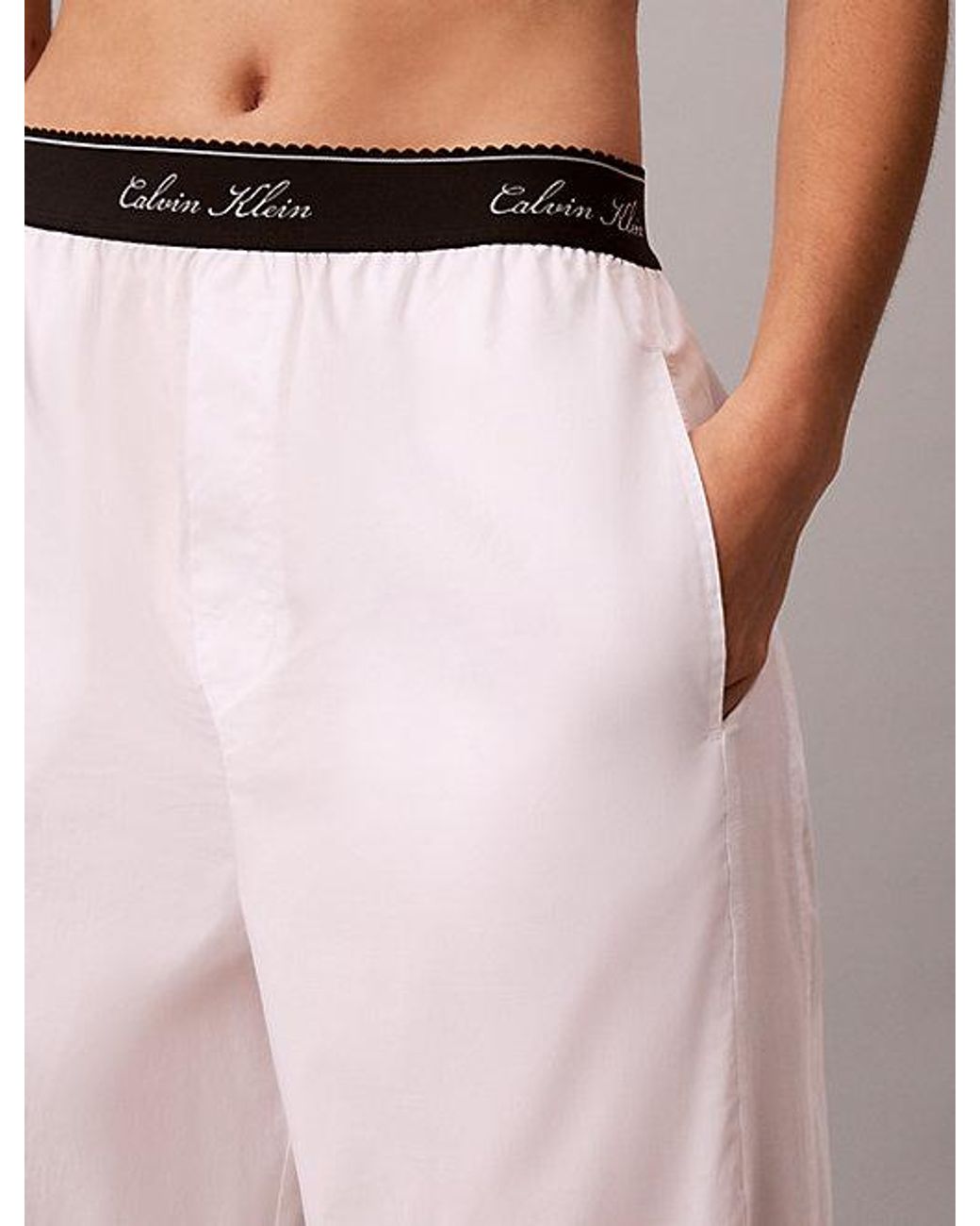 Calvin Klein White Pyjama Pants Icon Cotton Poplin