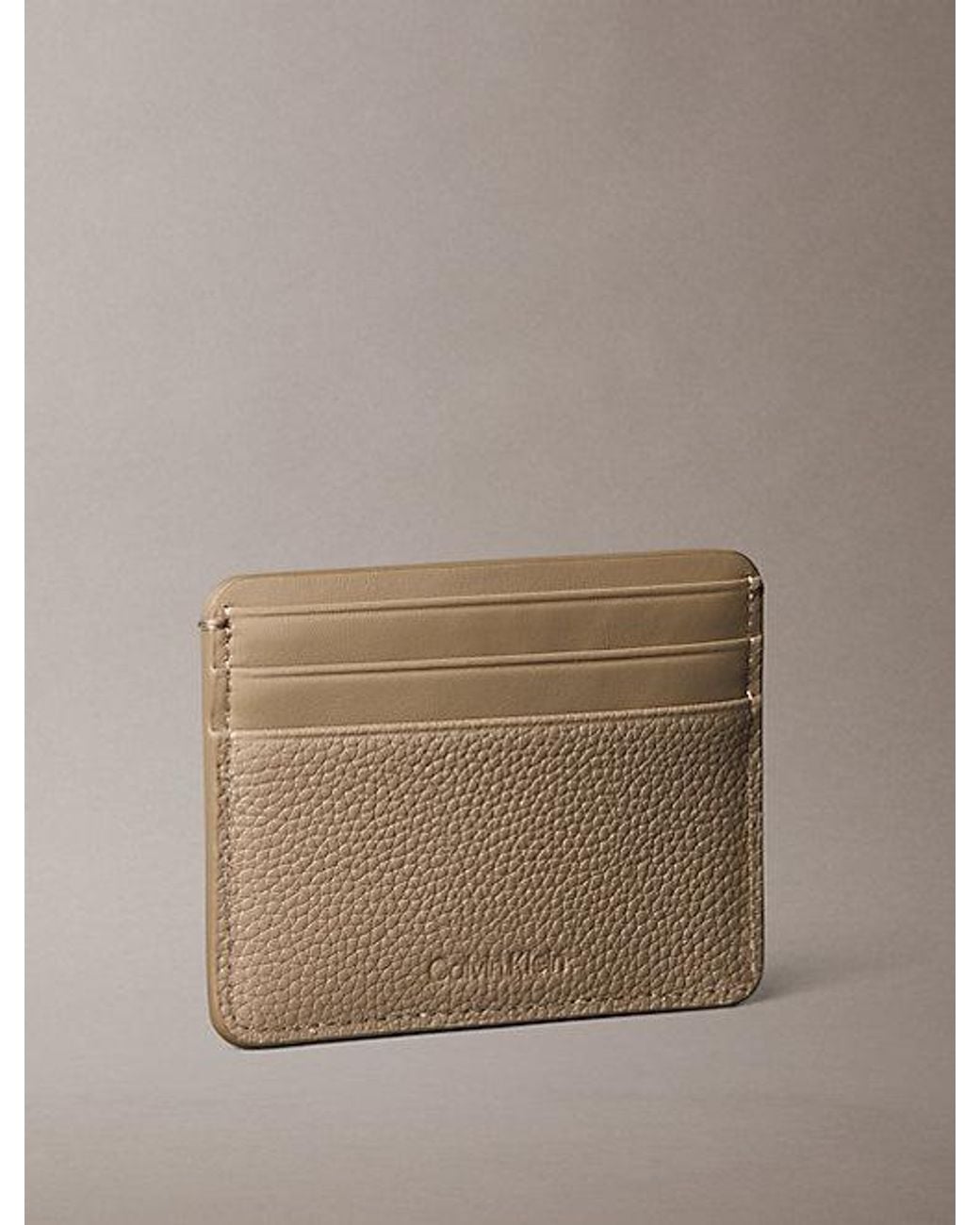 Calvin Klein Natural Leather Rfid Monogram Cardholder