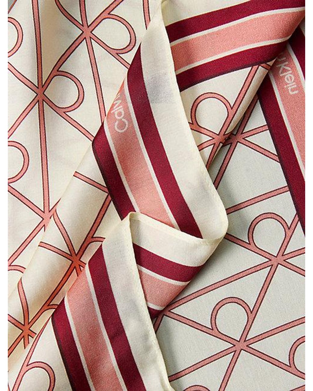 Calvin Klein Pink Square Emblem Logo Bandana Scarf