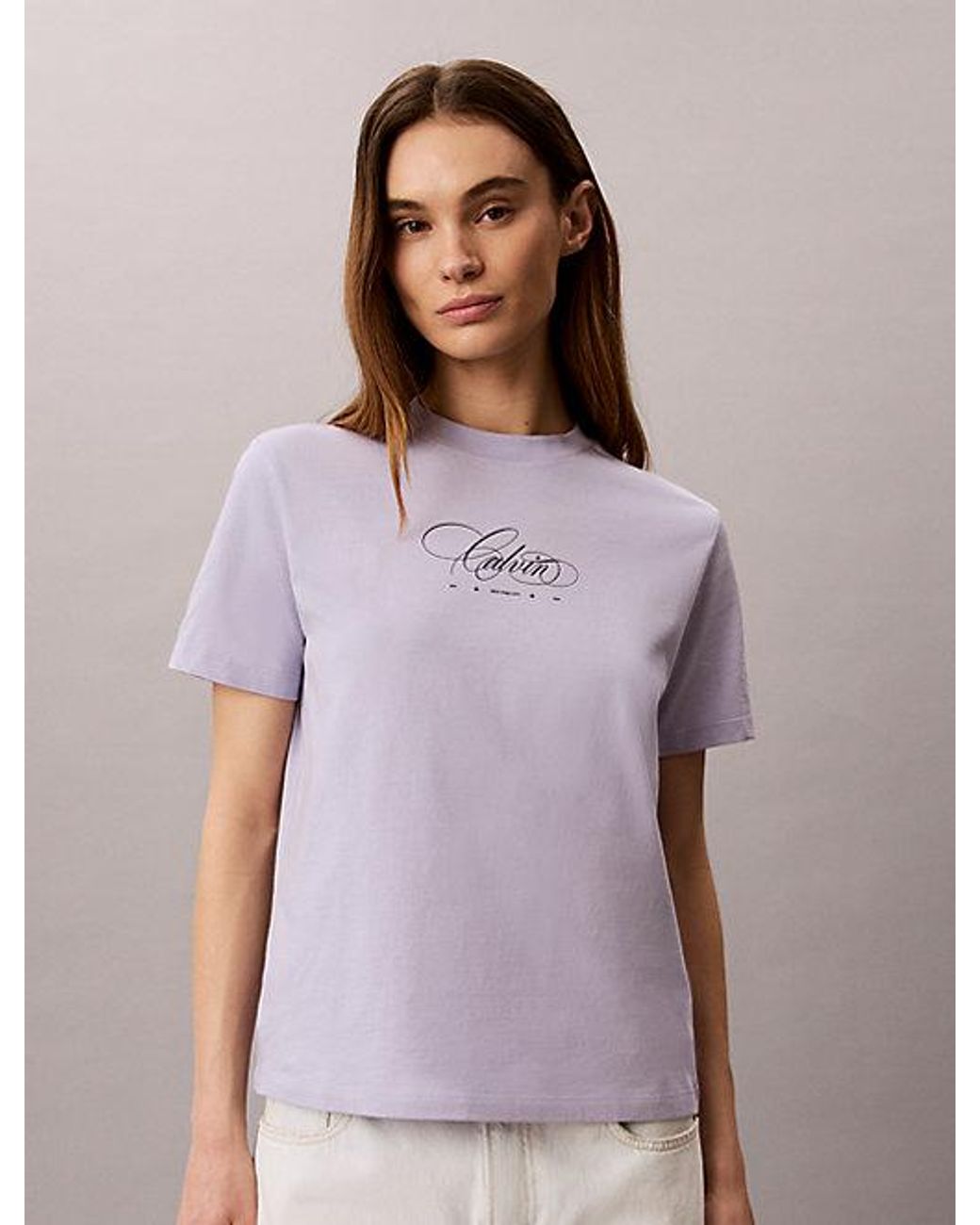 Calvin Klein Purple Jeans Logo Classic T-Shirt