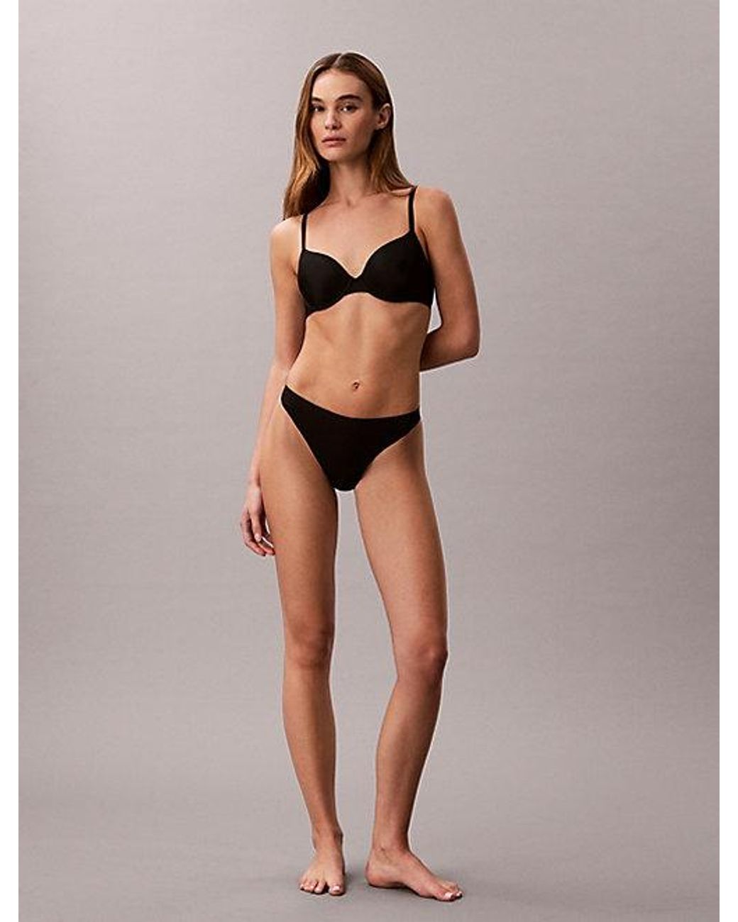 Calvin Klein Brown Thong Perfectly Fit Ultra Light