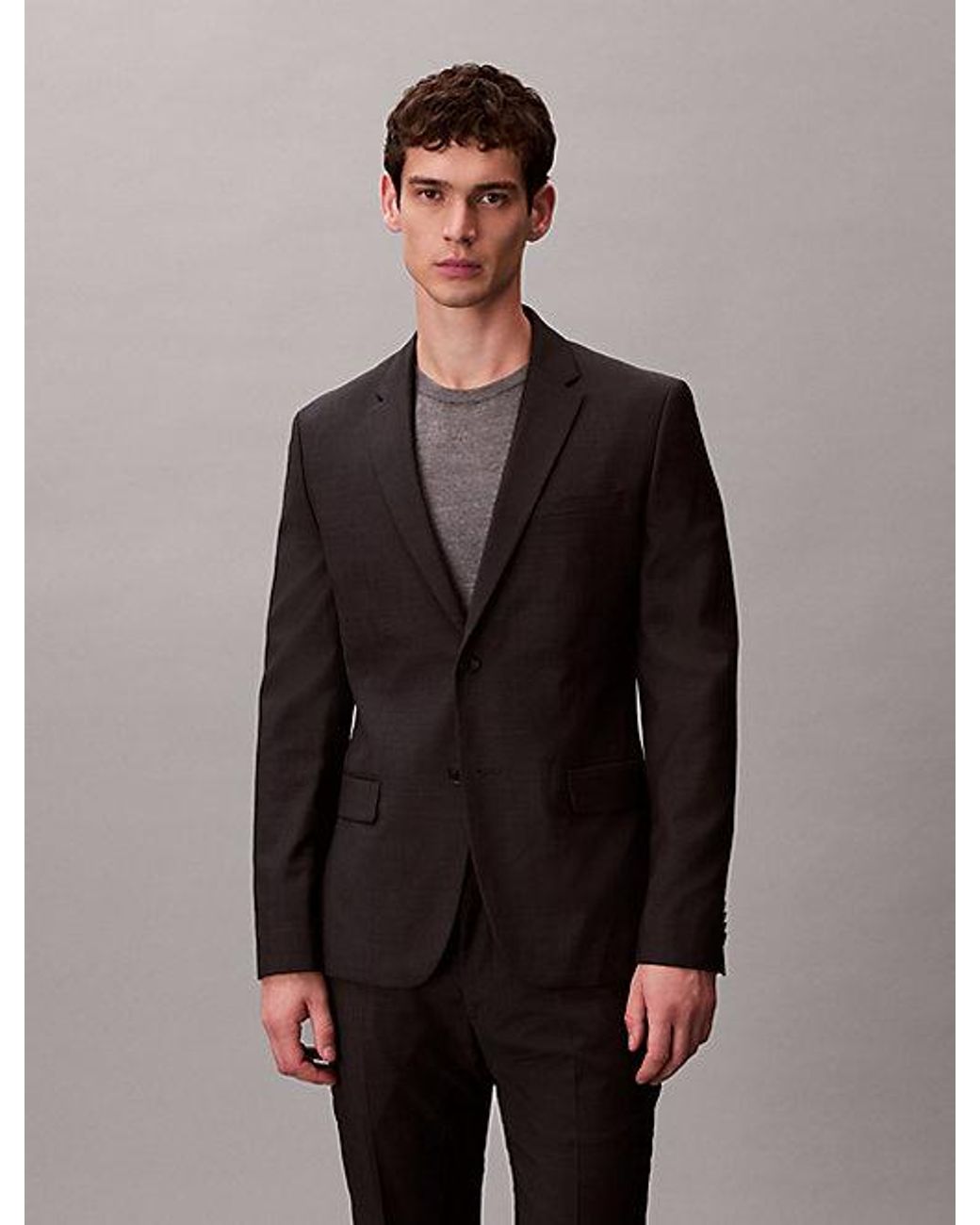 Calvin Klein Slim Blazer Met Microstippen in het Gray voor heren