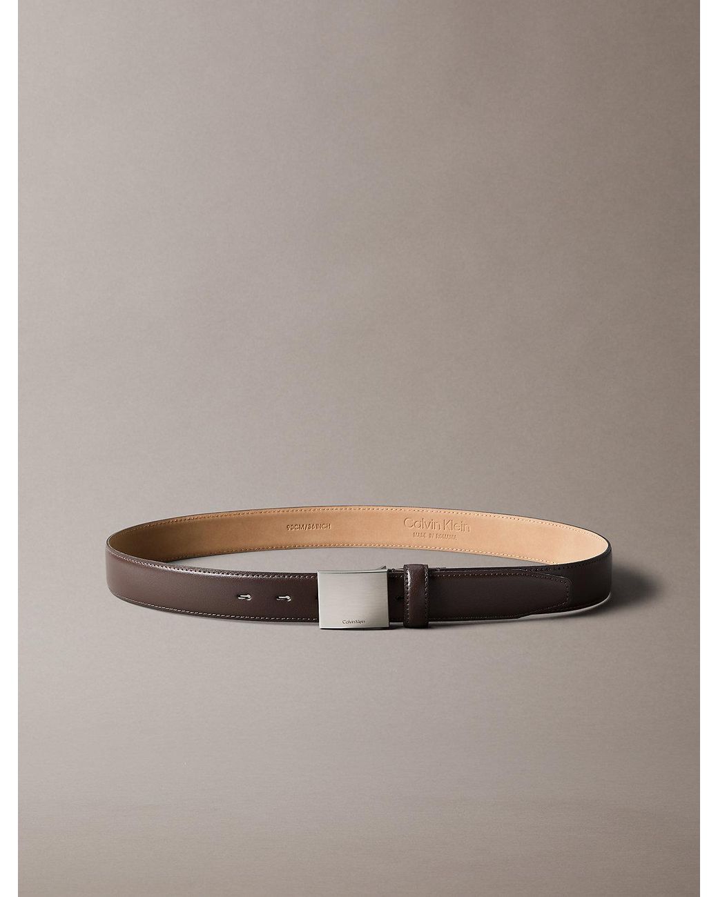 Cintura Con Fibbia E Piastrina di Calvin Klein in Brown da Uomo