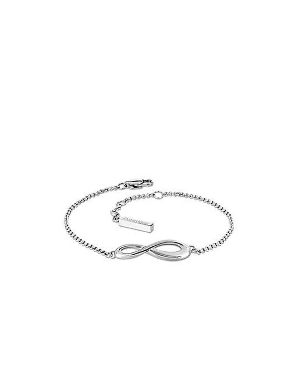 Calvin Klein White Jeans Stainless Steel Infinity Bracelet
