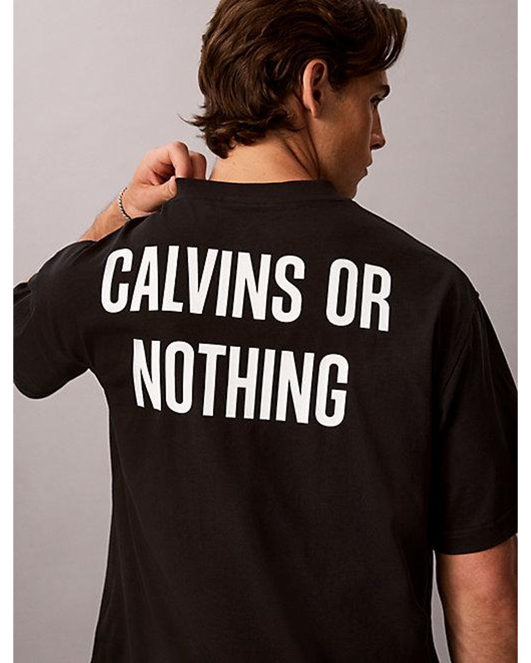 Calvin Klein Black Jeans Relaxed Calvins Or Nothing Graphic T-Shirt for men