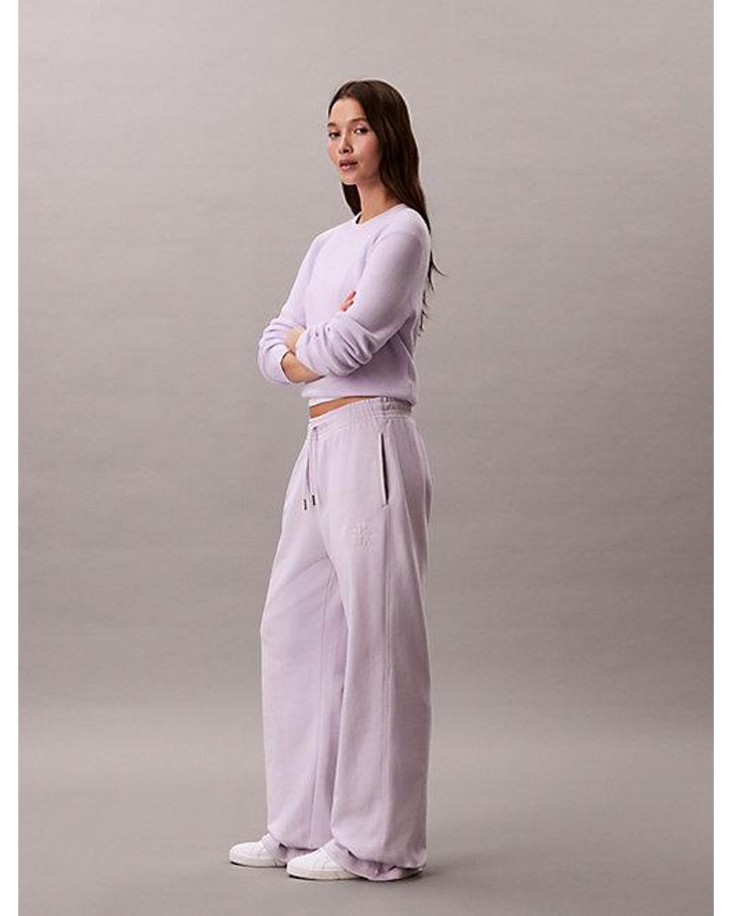 Calvin Klein Pink Jeans Cotton Terry Monogram Joggers