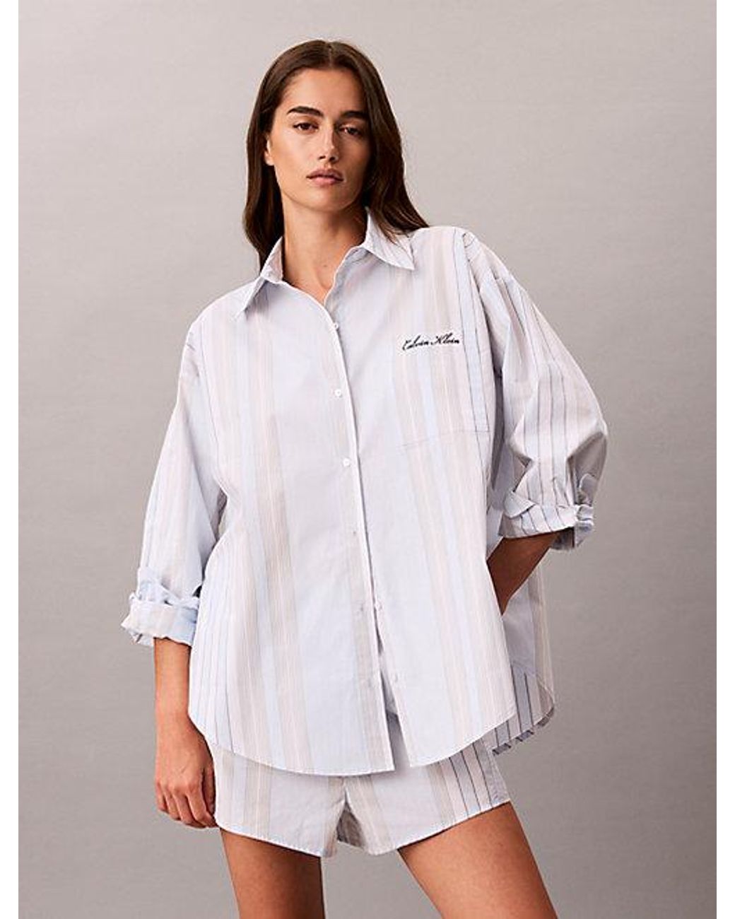 Calvin Klein Multicolor Pyjama Shirt Icon Cotton Poplin