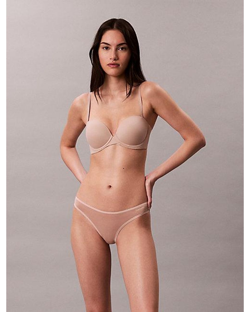 Calvin Klein Brown Strapless Push Up Bra Perfectly Fit